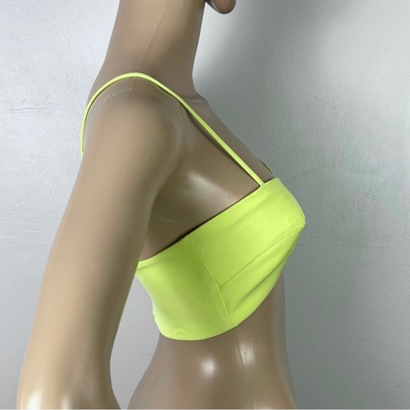 NEW BARDOT GREEN BRALETTE CROP TOP - Picture 5 of 9